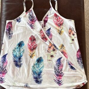 Feather Print Women's Top